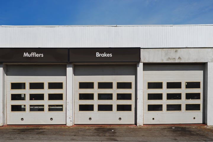 garage doors of auto repair shop